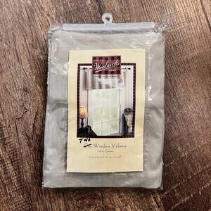 New Set Of 2 Woolrich FARMHOUSE COUNTRY KHAKI TAB 54" X 18" COTTON VALANCE